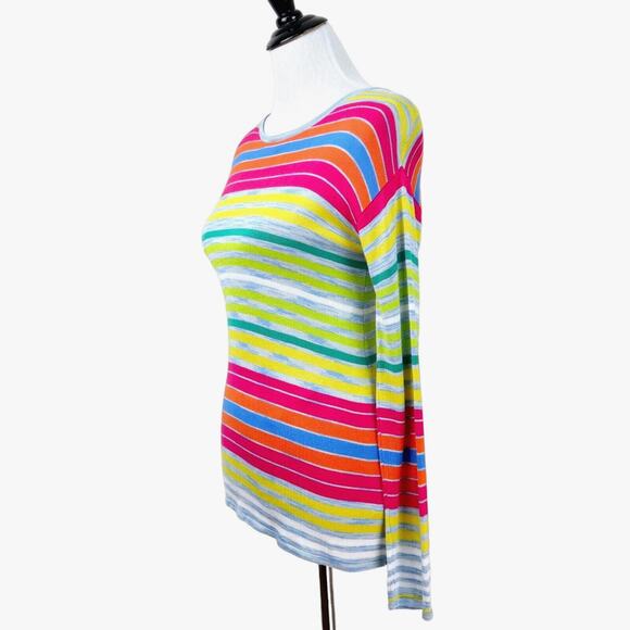 Soft Surroundings Size Petite XS Oasis Fine Knit Sweater Stripe - Picture 1 of 10